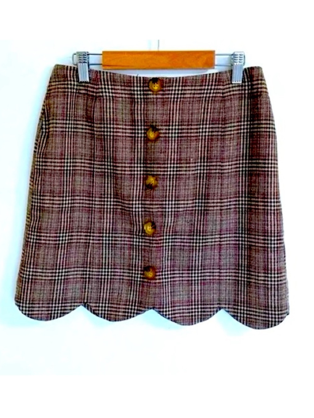 Southern Proper Dessie Wool Blend Skirt, Professor Plaid, sz 4